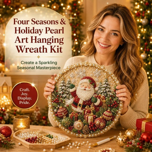 ✨Four Seasons Pearl Wreath DIY Kit - Sparkling Seasonal Decor 💎