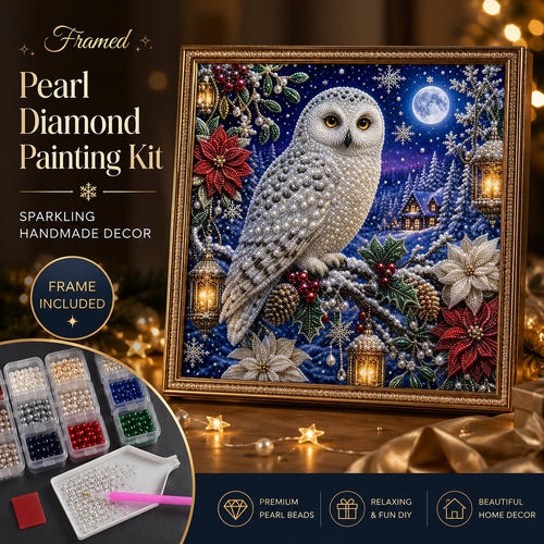 Snowy Owl Pearl Diamond Painting Kit