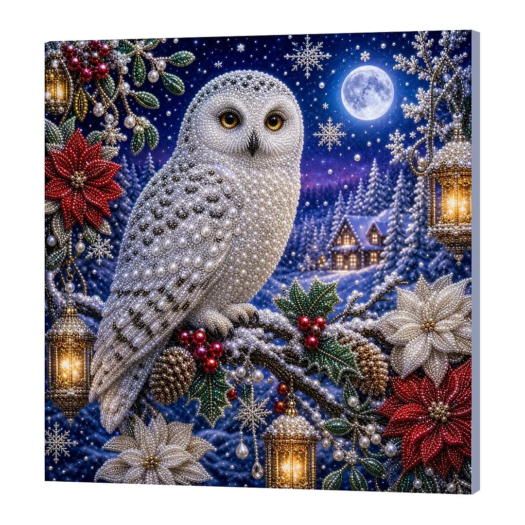 Snowy Owl Pearl Diamond Painting Kit