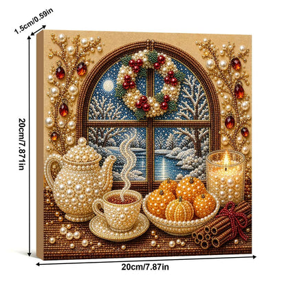 Winter Warm Drinks Pearl Diamond Painting Kit