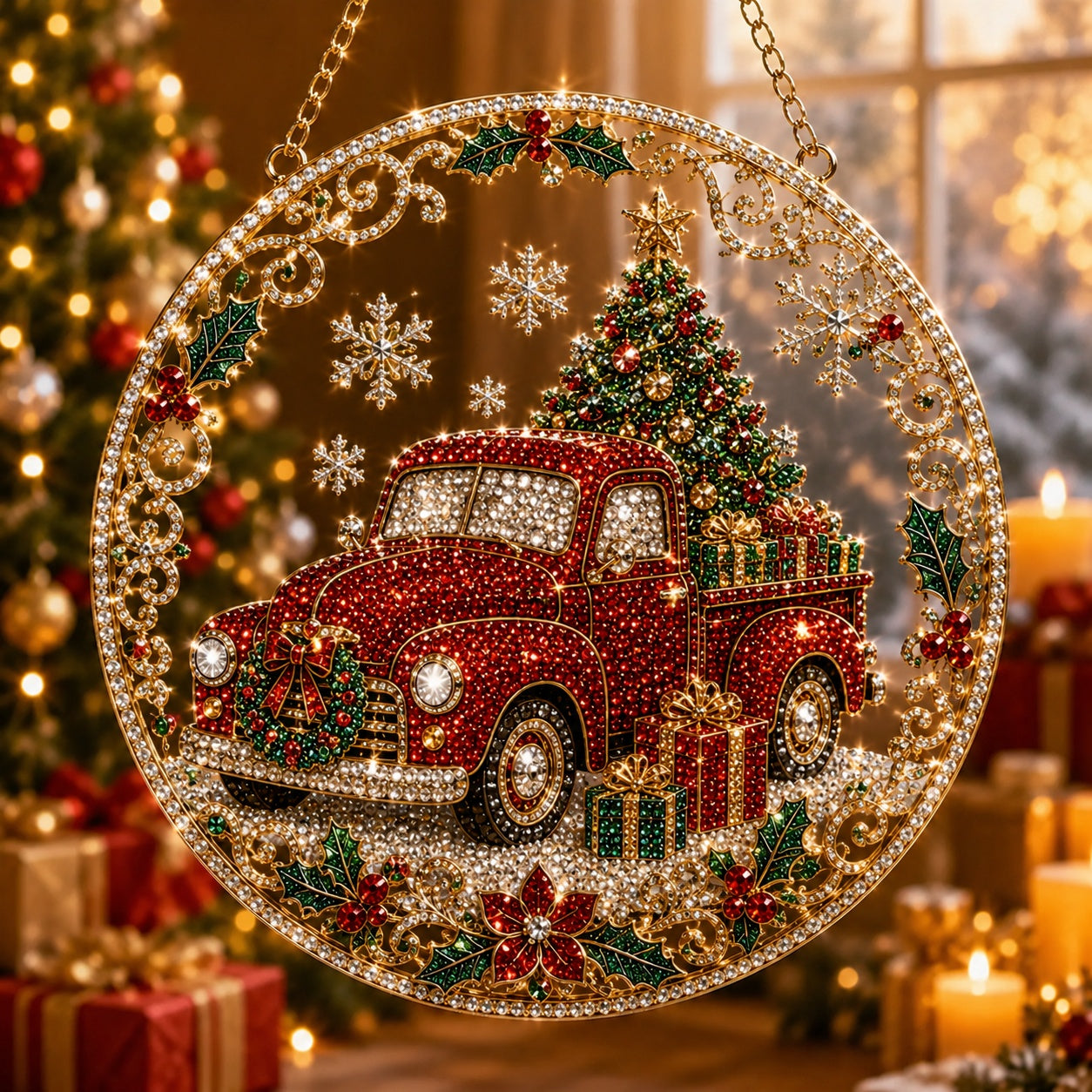 🔥Limited time 70% OFF - 🎅✨Christmas Suncatcher Diamond Art Hanging Ornament Kit – Sparkling DIY Window Ornament