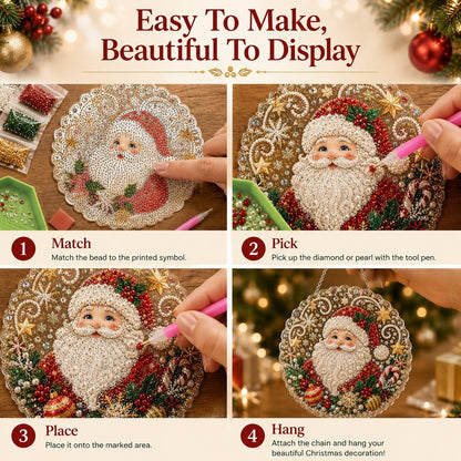 🎅✨Christmas Pearl Diamond Art Hanging Ornament Kit