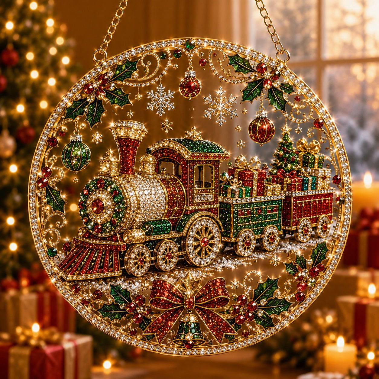 🔥Limited time 70% OFF - 🎅✨Christmas Suncatcher Diamond Art Hanging Ornament Kit – Sparkling DIY Window Ornament