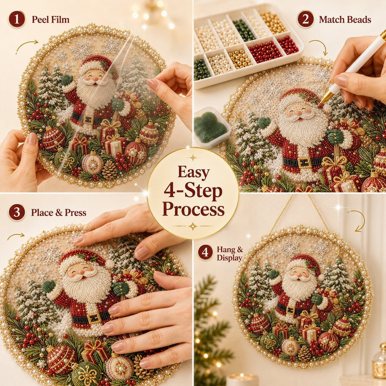 ✨Four Seasons Pearl Wreath DIY Kit - Sparkling Seasonal Decor 💎