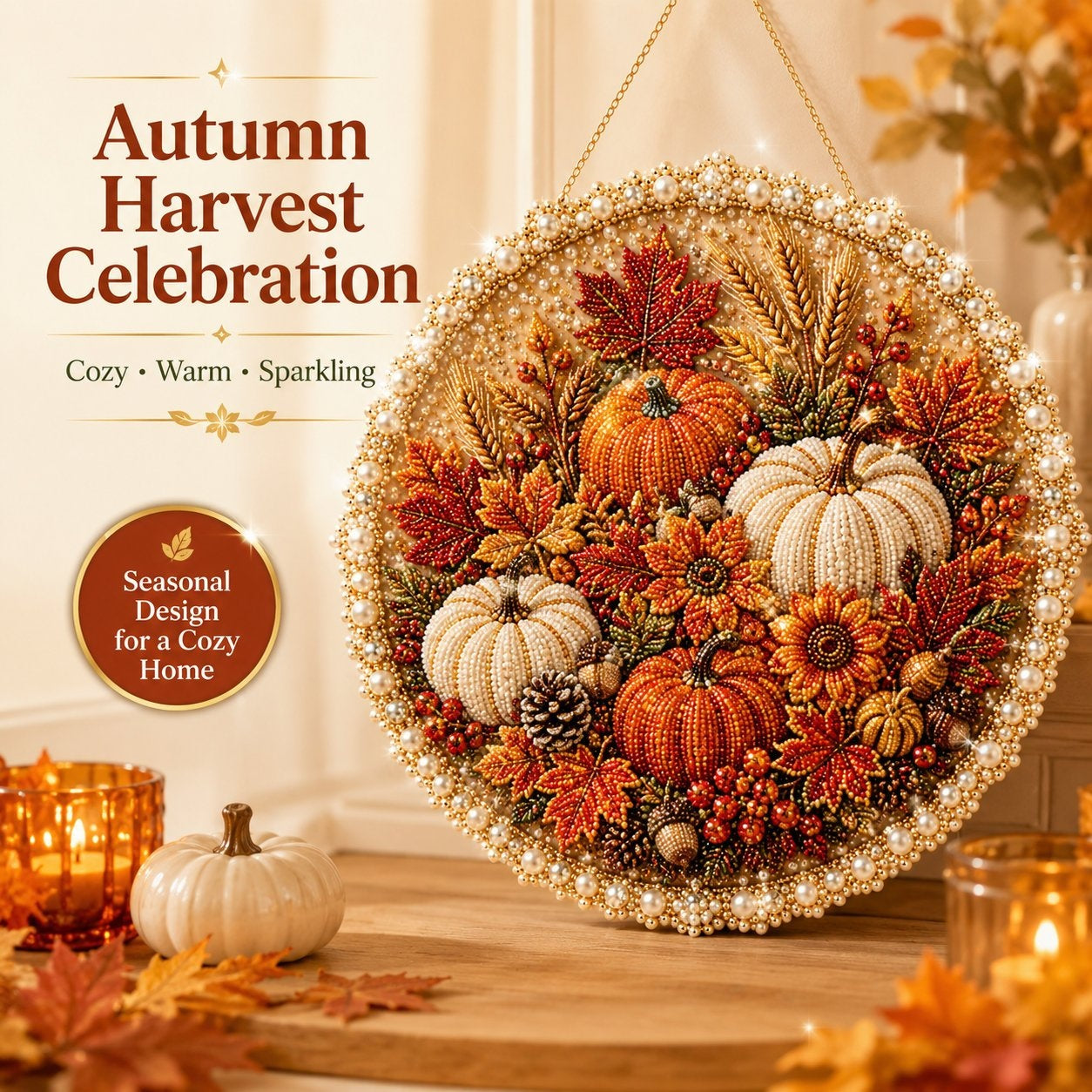 ✨Four Seasons Pearl Wreath DIY Kit - Sparkling Seasonal Decor 💎