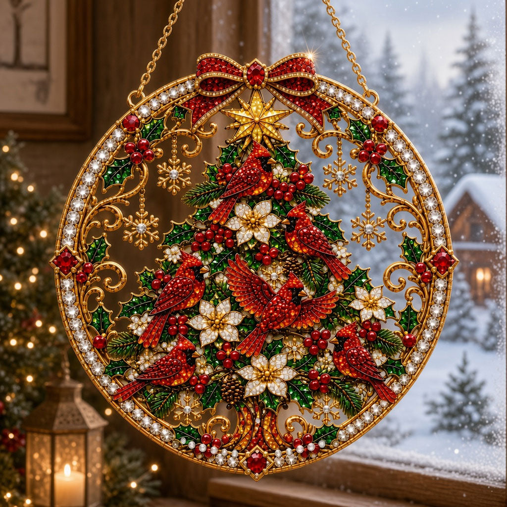 Cardinal Wishes Diamond Art Hanging Ornament Kit