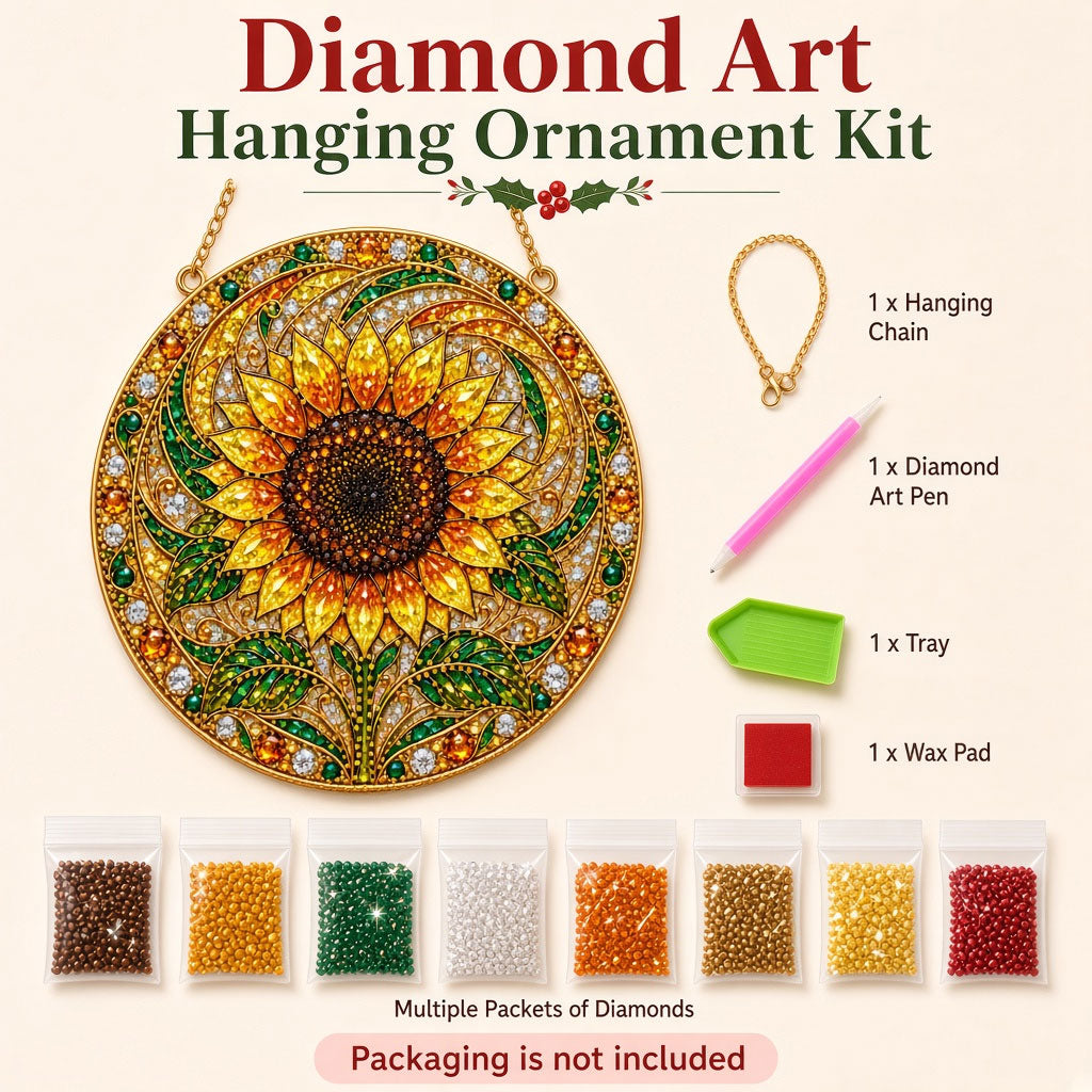 Sunflower Radiance Diamond Art Hanging Ornament Kit