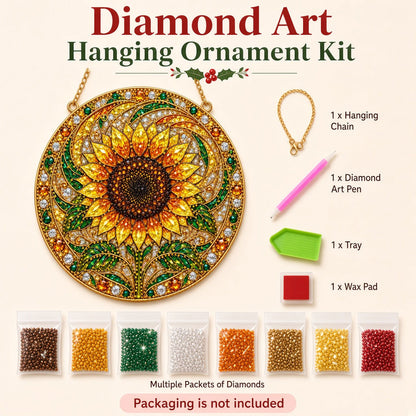 Sunflower Radiance Diamond Art Hanging Ornament Kit