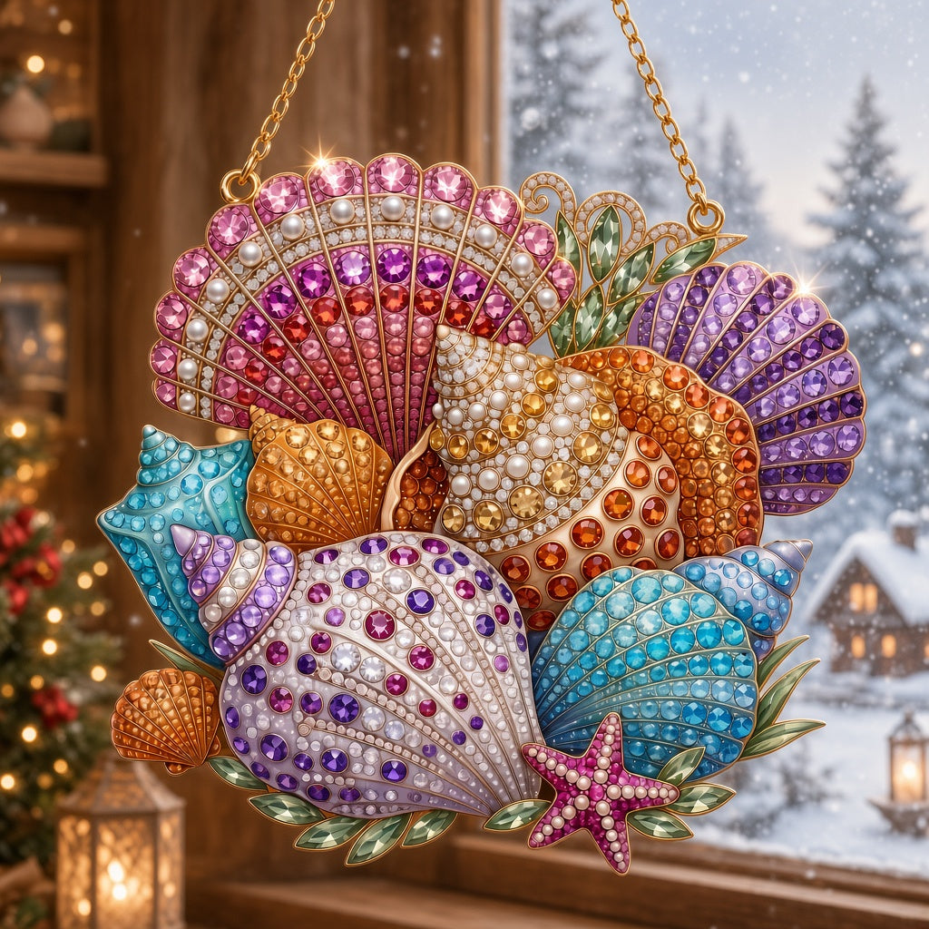 Colorful Seashell Treasures Diamond Art Hanging Ornament Kit