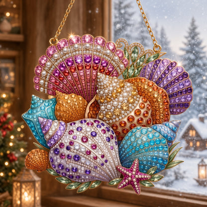 Colorful Seashell Treasures Diamond Art Hanging Ornament Kit