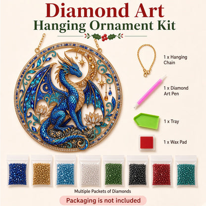 Mystic Blue Dragon Diamond Art Hanging Ornament Kit